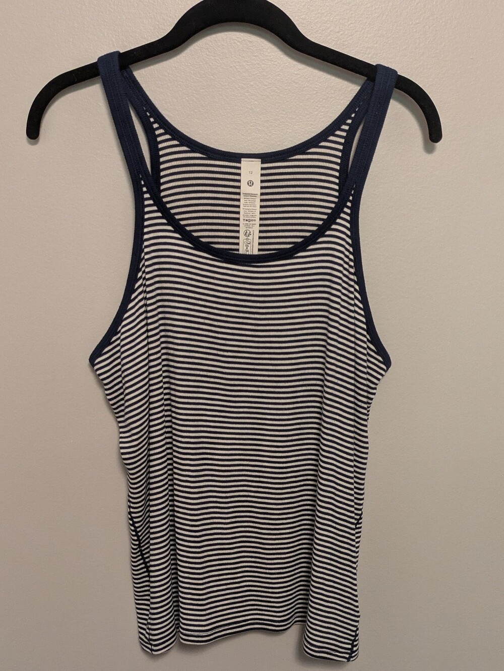 Lululemon Hold Tight Tank Top Navy White Stripe 12